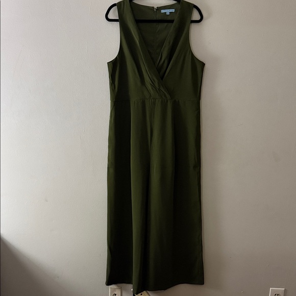 Antonio Melani Sleeveless Wide-Leg Jumpsuit Olive Green - Size 14 - Picture 2 of 7
